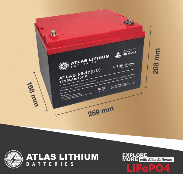 ATLAS 55AH Lithium Deep Cycle Battery