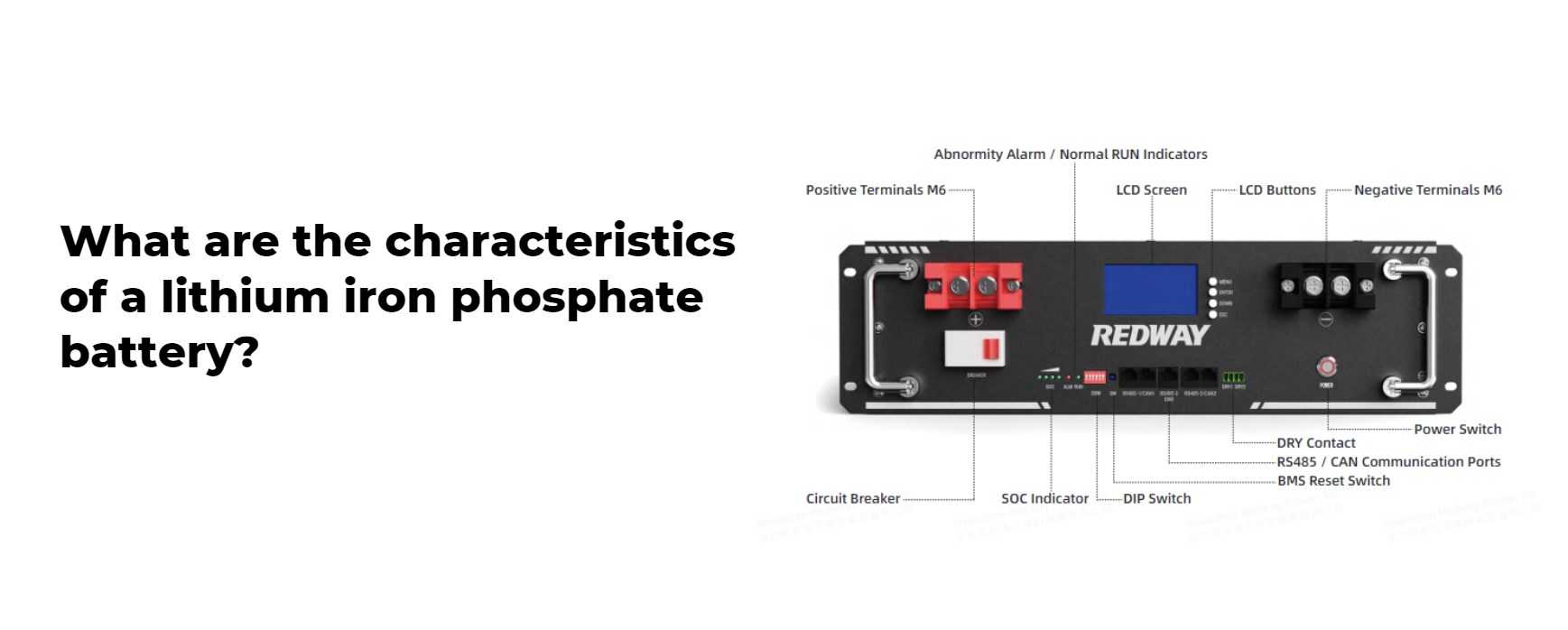 What are the characteristics of a lithium iron phosphate battery?