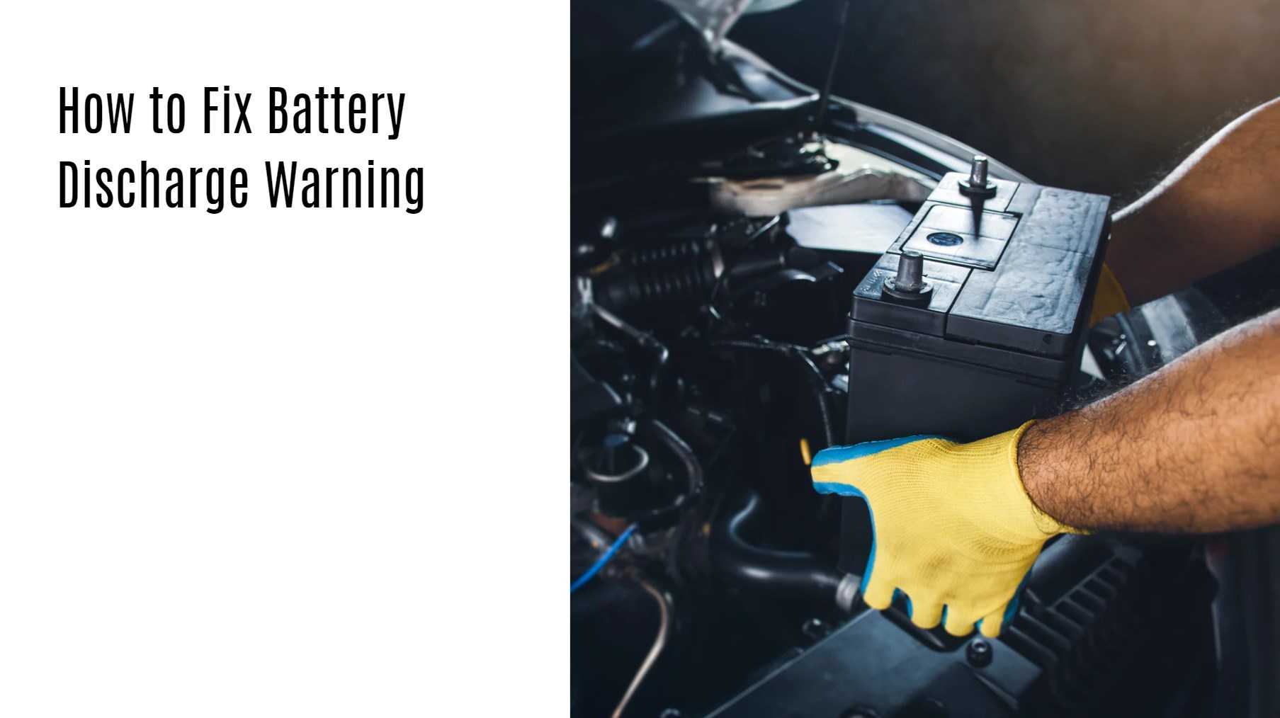 How to Fix Battery Discharge Warning