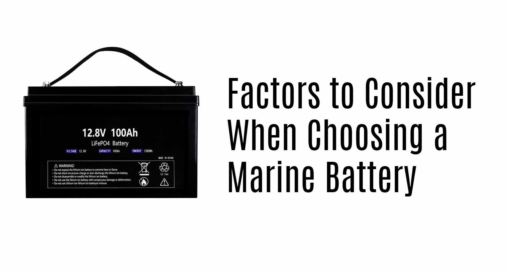 Factors to Consider When Choosing a Marine Battery