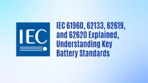 IEC 61960, 62133, 62619, and 62620 Explained, Understanding Key Battery Standards