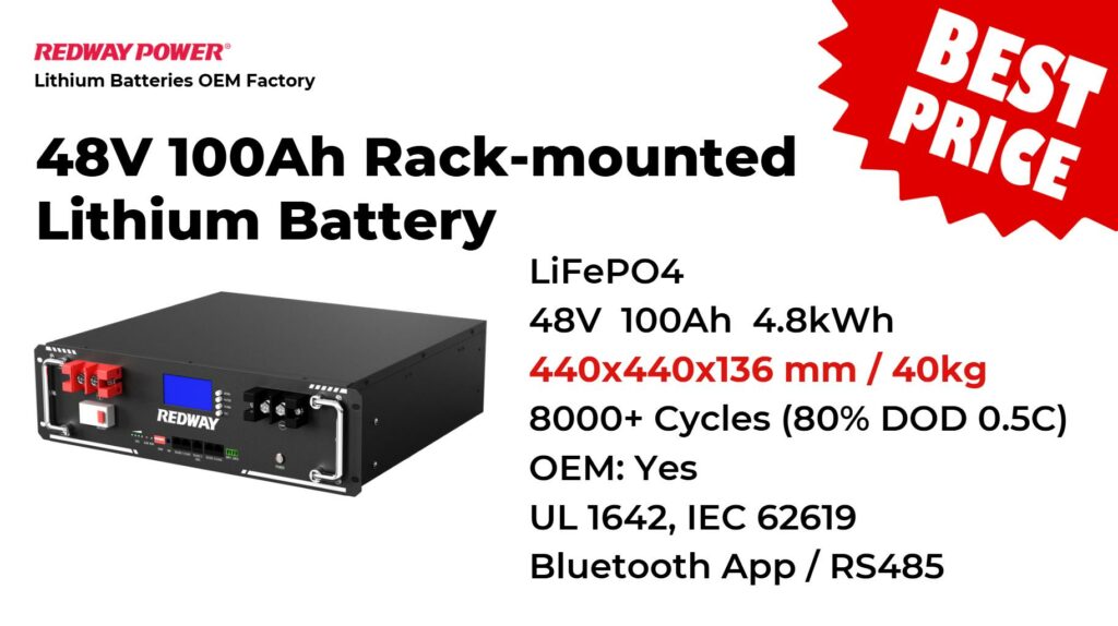 What is the cycle life of typical LiFePO4 rack-mounted batteries?