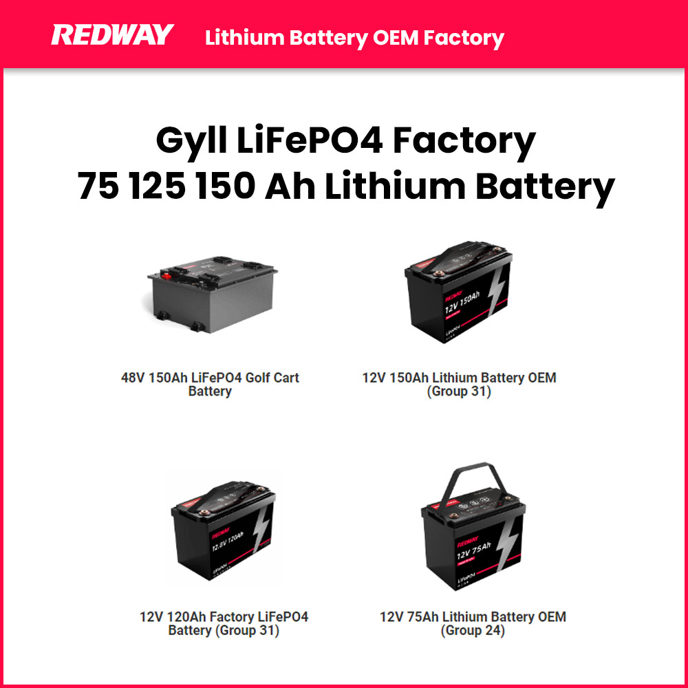 Gyll LiFePO4 Factory 75 125 150 Ah Lithium Battery
