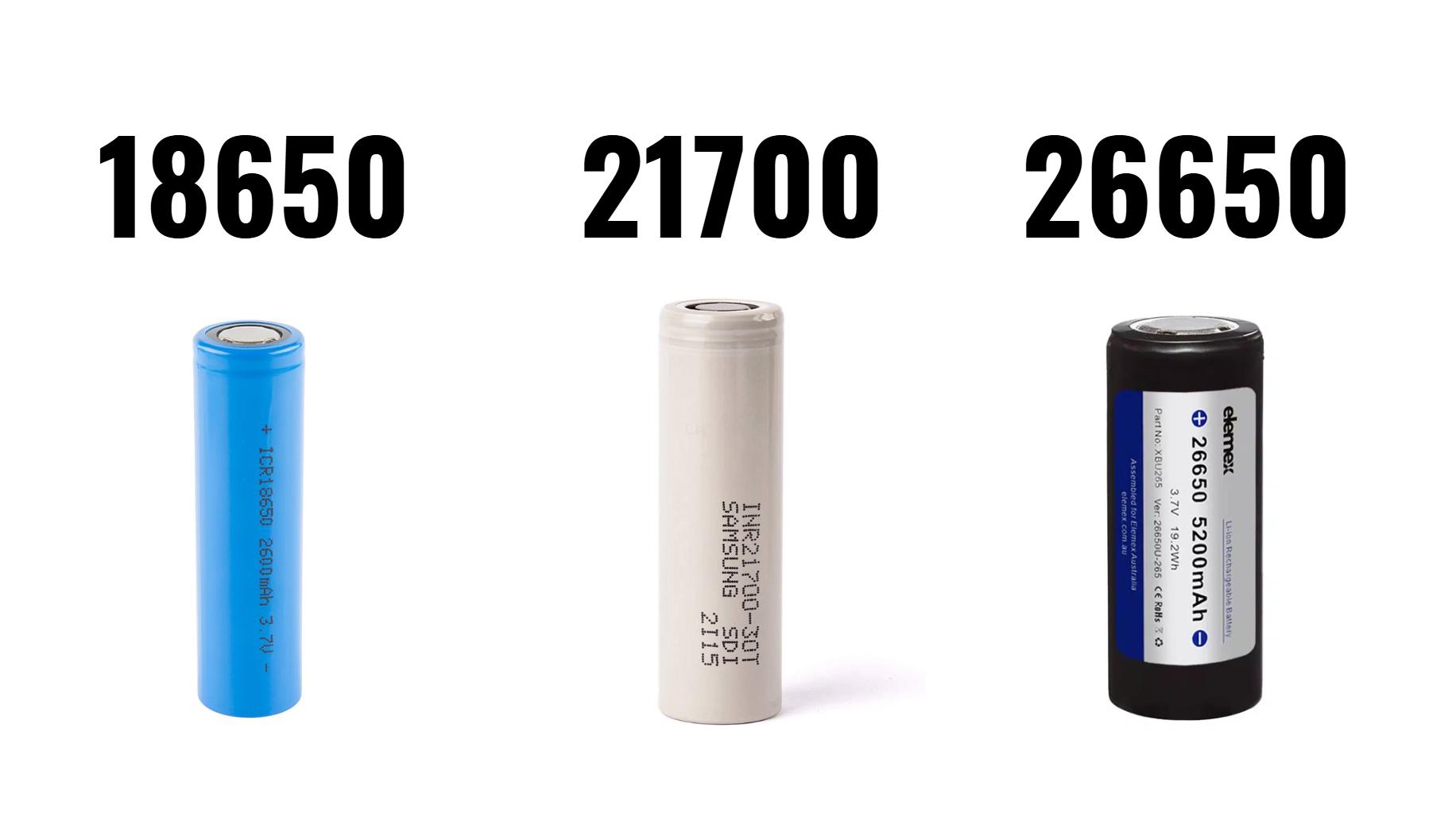 How Do 18650, 21700, and 26650 Batteries Compare?